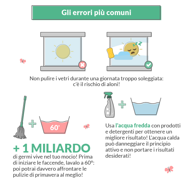 Errori nelle pulizie di primavera
